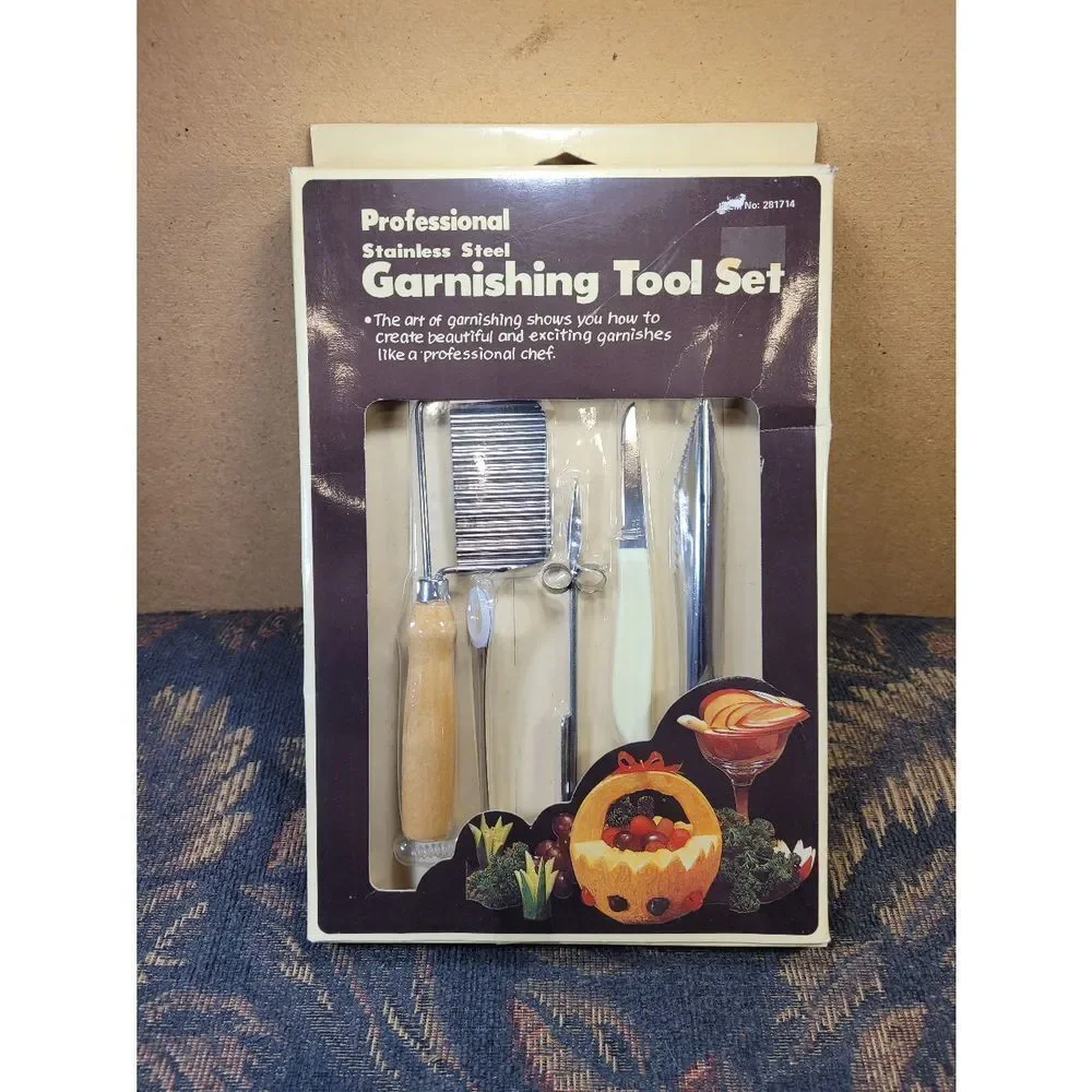 Professional Stainless Steel Garnishing Tool Set- NIB